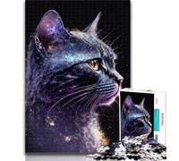 1000 Piece Puzzle Cosmic Nebula Cat 1000 Pieces Jigsaw Puzzles for Adults And Teens,Challenging Game Toys for Is Ideal As A Gift for The Whole Family 26x38cm