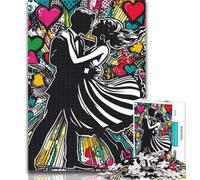 1000 Piece Puzzle Couple Graffiti Jigsaw Puzzle 1000 Pieces for Adults,Fun Activity for Home, Rainy Days Toys, Birthday Gifts 26x38cm