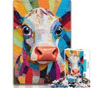 1000 Piece Puzzle Cow Oil Painting 1000 Piece Jigsaw Puzzles for Adults Gifts,Educational Toys & Games for Adults And Teenagers 50x75cm