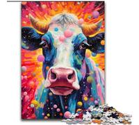 1000 Piece Puzzle Cow With The Circle cardboard Jigsaw Puzzles size 26x38cm Challenging Brain Teaser for Teenagers, Family Game Night Fun