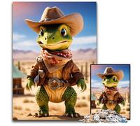 1000 Piece Puzzle Cowboy Mini Alligator Jigsaw Puzzles Challenging Brain Teaser for Teenagers Family Game Night Fun 1000 PCS(38x26cm)