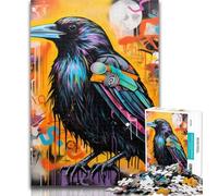 1000 Piece Puzzle Crow Graffiti Adult Puzzles 1000 Pieces,for Age 14+ Impossible Game Best Gift for Adults And Teenagers 75x50cm