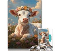 1000 Piece Puzzle Cute Baby Calf Jigsaw Puzzle 1000 Pieces for Teenagers,Educational Game Challenge Toy for Women And Men 50x75cm