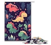 1000 Piece Puzzle Cute Dinosaurs Jigsaw for Adults Wooden Jigsaw Challenging Game 1000 PCS(75x50cm)