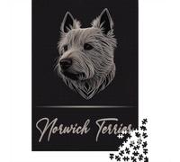 1000 Piece Puzzle, Cute Norwich Terrier, 38x26cm/1000pcs