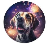 1000 Piece Puzzle Cute Puppy 1000 Pieces Round Puzzles for Adults for Home Decor, Brain Training 67.5x67.5cm