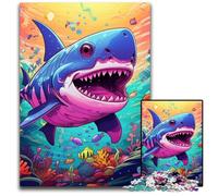 1000 Piece Puzzle Cute Shark Wooden Jigsaw Puzzles for Adults Brain Teaser & Home Decor, Perfect 50x75CM/19.68x29.52inch