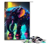 1000 Piece Puzzle Cyber Elephant Jigsaw for Adults Wood Jigsaw Great Gifts for Christmas 75x50cm