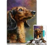 1000 Piece Puzzle Dachshund Oil Painting 1000 Pieces Jigsaw Puzzle For Adults Teens,Wall Decoration Unique Birthday And Xmas Gifts Suitable for And 14 (50x75cm)