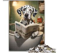 1000 Piece Puzzle Dalmatian Reading Newspaper 1000Pc Adults Jigsaw Puzzle Perfect for Teenager & Families, Ideal (Size 38x26cm)