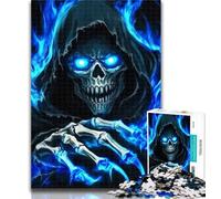 1000 Piece Puzzle Death Skull Puzzles for Adults Teens 1000 Pieces,Toys Educational Games Stress Relieving Enhance Love between Couples 50x75cm