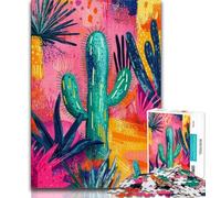 1000 Piece Puzzle Desert Cactus Jigsaw Puzzles for Adults 1000 Pieces,Relax Games Is Ideal As A Gift for The Whole Family (50x75cm)