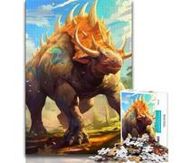 1000 Piece Puzzle Dinosaur Triceratops Jigsaws Puzzles 1000 Pieces for Adults Gifts,Decompressing Intellectual Educational Toy Great Gifts And Toys (38x26cm)