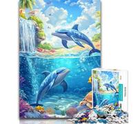 1000 Piece Puzzle Dolphin 1000 Pieces Jigsaw Puzzles for Adults And Teens,Artists Collection, Fine Art for Age 14+ 50x75cm