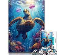 1000 Piece Puzzle Dolphin Couple Jigsaw Puzzles for Adults 1000 Pieces,Relax Games Is Ideal As A Gift for The Whole Family 26x38cm