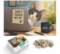 1000 Piece Puzzle, Don't Touch My PC Cat, 1000pcs (75x50cm)