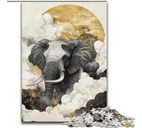 1000 Piece Puzzle Dramatic Moment Elephant Jigsaw Puzzles for Adults Family Interactive Game, Ideal for Teenagers, Brain Teaser Gift 26X38CM