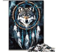 1000 Piece Puzzle Dream Catcher Wolf Jigsaw Puzzles for Adults Family Interactive Game, Ideal for Teenagers, Brain Teaser Gift 26X38CM