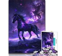 1000 Piece Puzzle Dreamy Purple Horse Puzzles for Adults Teens 1000 Pieces,Toys Educational Games Stress Relieving Enhance Love between Couples 26x38cm