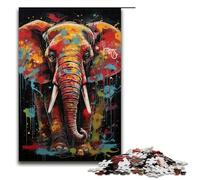 1000 Piece Puzzle Educational Games African Elephant Jigsaw Puzzles for Adults Wooden Jigsaw For Family Fun & Game Night 1000 PCS(75x50cm)