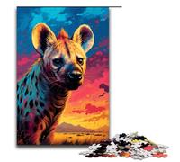 1000 Piece Puzzle Educational Games African Hyena Splashes Lots of Dense Color Jigsaw Puzzles for Adults Wooden Jigsaw For Family Fun & Game Night 75x50cm
