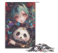 1000 Piece Puzzle Educational Games Anime Girl with Panda Jigsaw Puzzles for Adults Paper Jigsaw For Family Fun & Game Night 1000PCS(38x26cm)