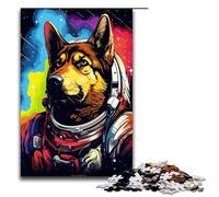 1000 Piece Puzzle Educational Games Astronaut German Shepherd Jigsaw Puzzles for Adults Wooden Jigsaw For Family Fun & Game Night 75x50cm