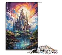 1000 Piece Puzzle Educational Games Bizarre Colorful Castle Jigsaw Puzzles for Adults Wooden Jigsaw For Family Fun & Game Night 1000 PCS(38x26cm)