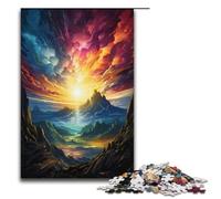 1000 Piece Puzzle Educational Games Colorful Psychedelic Scene in North Point Jigsaw Puzzles for Adults Wooden Jigsaw For Family Fun & Game Night 1000 PCS(38x26cm)