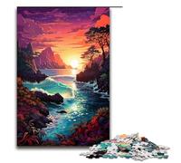1000 Piece Puzzle Educational Games Colorful Psychedelic Seaside Paradise Jigsaw Puzzles for Adults Wooden Jigsaw For Family Fun & Game Night (size 75x50cm)