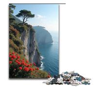 1000 Piece Puzzle Educational Games Flowers on The Cliff Jigsaw Puzzles for Adults Wooden Jigsaw For Family Fun & Game Night 1000 PCS(75x50cm)