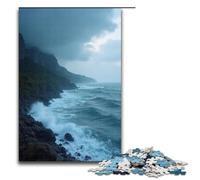 1000 Piece Puzzle Educational Games Heavy Rain on The Coastline Jigsaw Puzzles for Adults Wooden Jigsaw For Family Fun & Game Night 1000 PCS(75x50cm)