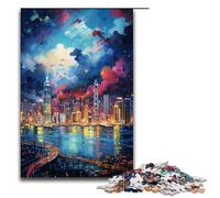 1000 Piece Puzzle Educational Games Hong Kong Is Surrounded by SplattersLots of Coloured Jigsaw Puzzles for Adults Wooden Jigsaw For Family Fun Game Night 75x50cm