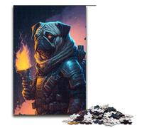 1000 Piece Puzzle Educational Games Pugs Fiery Rebellion Jigsaw Puzzles for Adults Wooden Jigsaw For Family Fun & Game Night 75x50cm