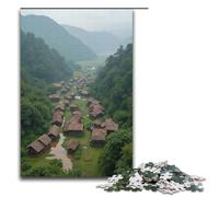 1000 Piece Puzzle Educational Games Small Village Jigsaw Puzzles for Adults Wooden Jigsaw For Family Fun & Game Night 1000 PCS(38x26cm)