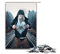 1000 Piece Puzzle Educational Games Train Tracks Jigsaw Puzzles for Adults Wooden Jigsaw For Family Fun & Game Night 75x50cm