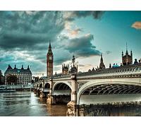 1000-piece puzzle, England, Thames, London, DIY wooden picture, home decoration 38x26CM