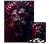 1000 Piece Puzzle Evil Lion King Black Wooden Jigsaw Puzzles for Adults Challenging DIY Brain Teaser, Perfect Family Game Or Decorative Gift 50x75CM/19.68x29.52inch