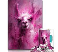 1000 Piece Puzzle Fantasy Alpaca 1000 Piece Jigsaw Puzzles for Teenagers,Charcoal Art Staycation Kill Time for Home Decoration 75x50cm