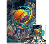 1000 Piece Puzzle Fantasy Basketball 1000 Piece Jigsaw Puzzle for Adults Teens,Toys Educational Games Stress Relieving Great Gifts And Toys 26x38cm