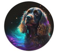 1000 Piece Puzzle Fantasy Cocker Spaniel Round Jigsaws 1000 Pieces for Adults Intricate Design for Teenagers, DIY Decor, And Brain-Boosting Fun 67.5x67.5cm