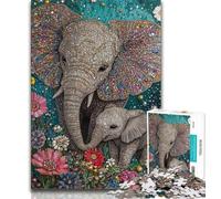 1000 Piece Puzzle Fantasy Elephant Jigsaw Puzzles 1000 Pieces for Adults Teens,Toys Educational Games Stress Relieving Enhance Love between Couples (50x75cm)