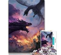 1000 Piece Puzzle Fantasy Flying Dragon 1000 Piece Jigsaw Puzzle for Adults And Teenagers,for Educational Game Challenge Toy Artists Collection, Fine Art (26x38cm)