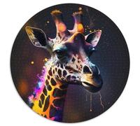 1000 Piece Puzzle Fantasy Giraffe 1000 Pieces Round Puzzles for Adults Perfect for Christmas, Halloween, Easter, New Year 67.5x67.5cm