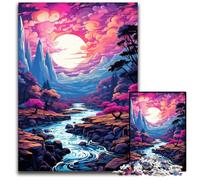 1000 Piece Puzzle Fantasy Landscape Under Sunset Impossible Jigsaw Puzzles for Adults for Family And Friends Suitable for Ages + 1000 PCS(75x50cm)
