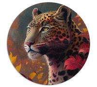 1000 Piece Puzzle Fantasy Leopard 1000 Pieces Round Puzzles for Adults Perfect for Christmas, Halloween, Easter, New Year 67.5x67.5cm