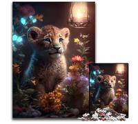 1000 Piece Puzzle Fantasy Lion Cub Glow Puzzles for Adults for Family And Friends, Suitable for Ages 14+ 50x75CM/19.68x29.52inch