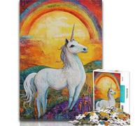 1000 Piece Puzzle Fantasy White Unicorn Jigsaw Puzzles for Adults 1000 Piece,Educational Game for Birthday, Chrismas for And 14 Years Old 26x38cm