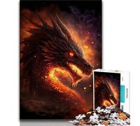 1000 Piece Puzzle Fire Dragon in Heaven Jigsaw Puzzle 1000 Pieces for Teenagers,Challenging Game And Family Play Secret Santa Gifts (26x38cm)