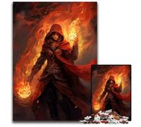 1000 Piece Puzzle Fire Mage Casting SpellsPuzzles for Adults Ideal for Lover Perfect Christmas New Year Valentines Gift 1000 PCS(38x26cm)